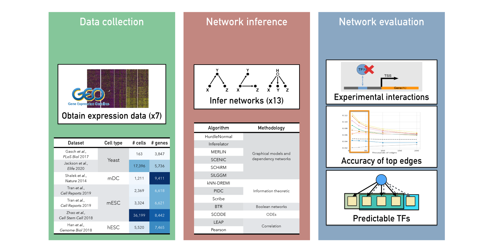 Workflow overview for scRNA-seq network inference benchmarking
